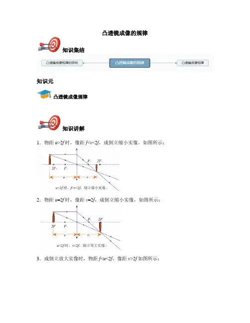 八年级上物理-凸透镜成像的规律