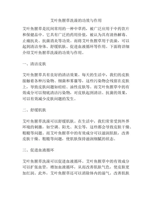 艾叶鱼腥草洗澡的功效与作用