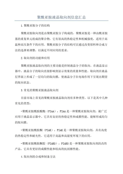 聚酰亚胺液晶取向剂信息汇总