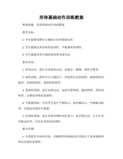 形体基础动作训练教案