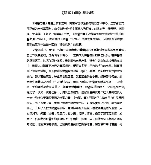 《特警力量》观后感