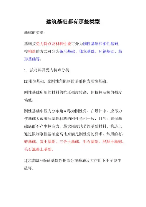 建筑基础都有那些类型