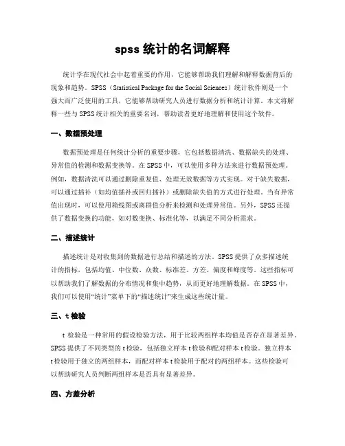 spss统计的名词解释