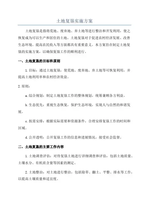 土地复垦实施方案
