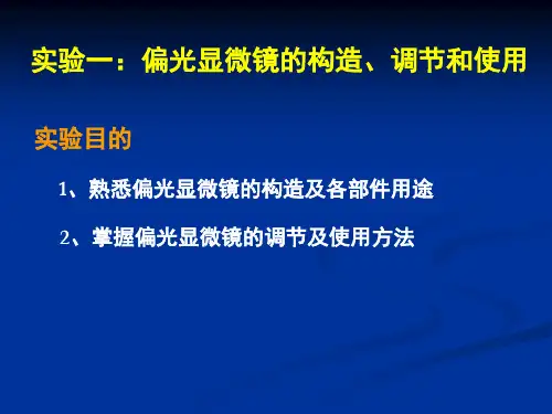 偏光显微镜的构造调节和使用