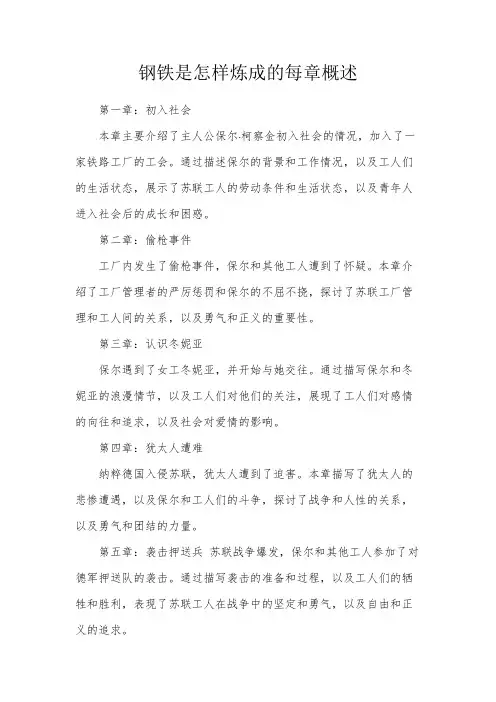 钢铁是怎样炼成的每章概述