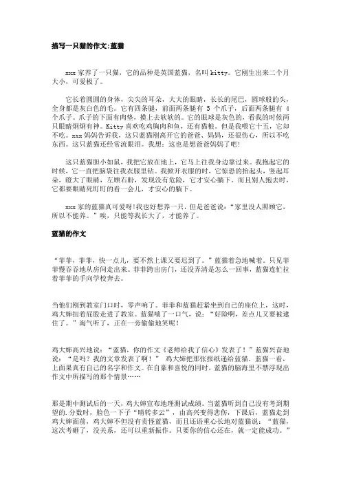 介绍一只蓝猫作文
