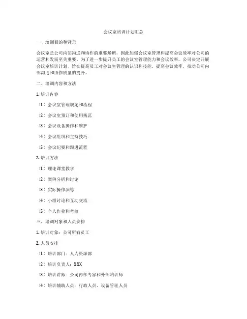 会议室培训计划汇总