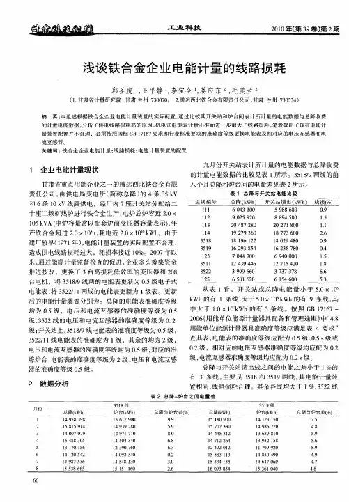 浅谈铁合金企业电能计量的线路损耗