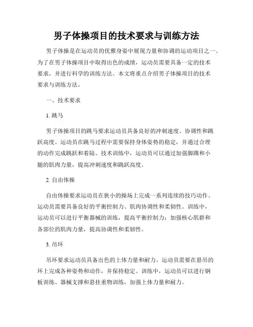男子体操项目的技术要求与训练方法