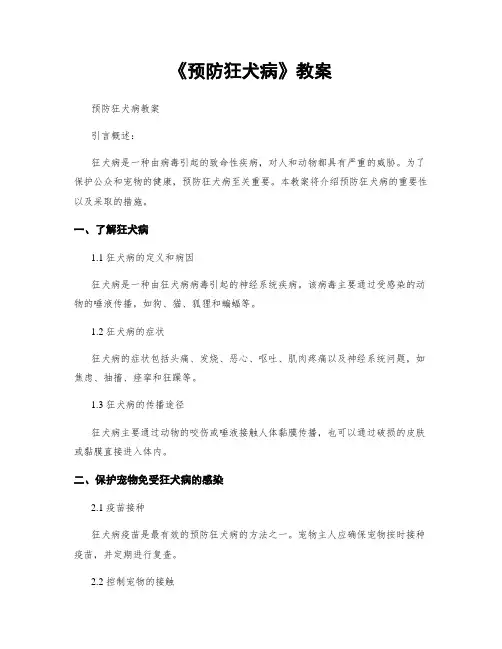 《预防狂犬病》教案