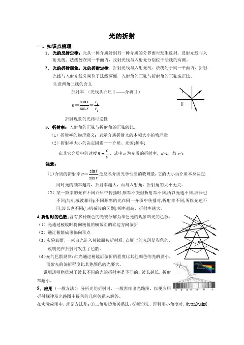 光的折射、全反射、干涉、衍射、偏振