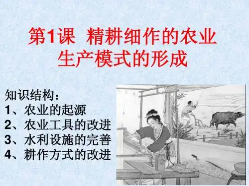 第一课 精耕细作的农业生产模式的形成