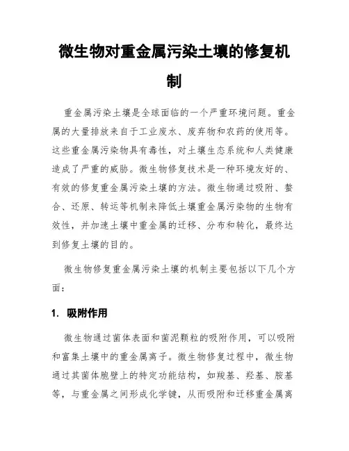 微生物对重金属污染土壤的修复机制