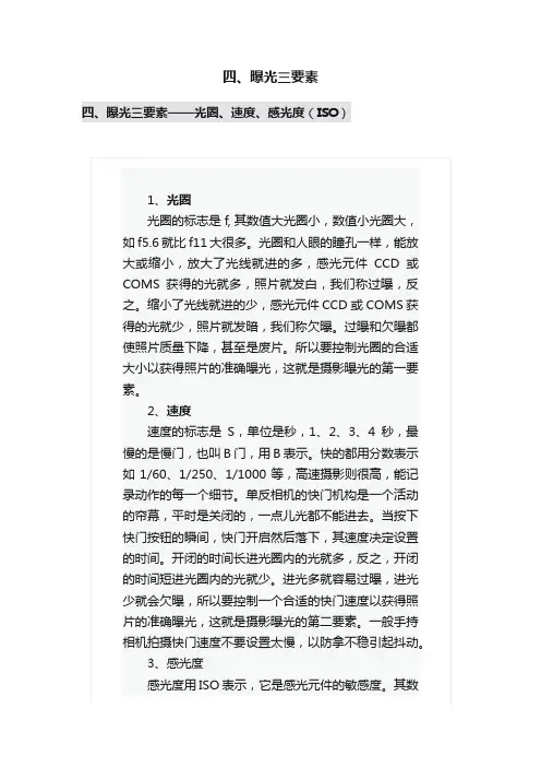 四、曝光三要素