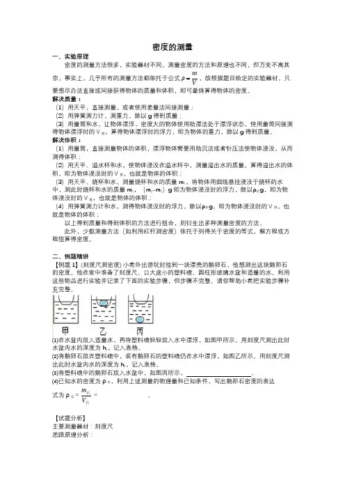 多种方法测密度(利用杠杆、浮力等)