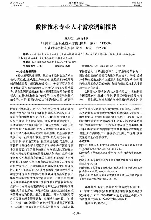 数控技术专业人才需求调研报告
