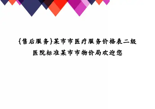 某市市医疗服务价格表二级医院标准某市市物价局欢迎您