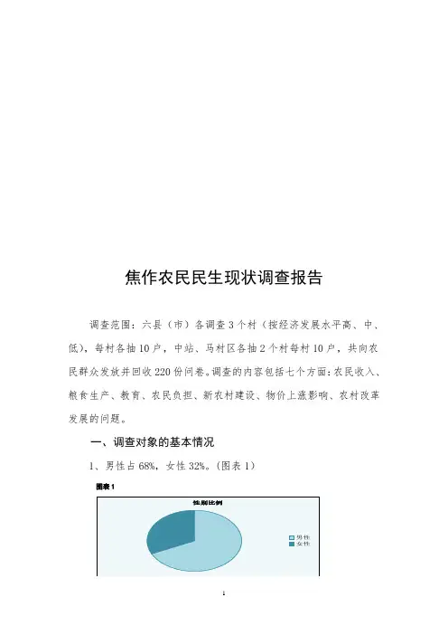焦作农民民生现状调查报告