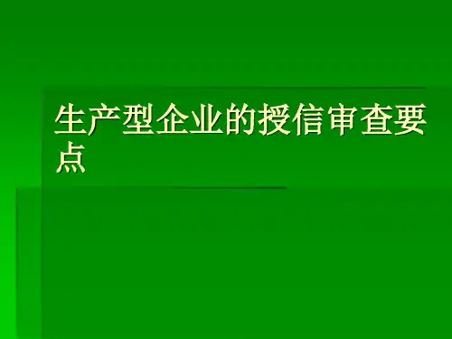 银行授信审查要点-生产型企业ppt课件