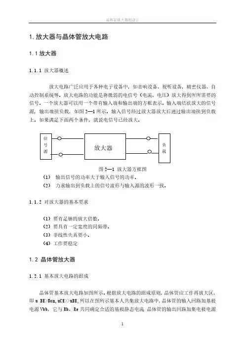 晶体管放大器的设计