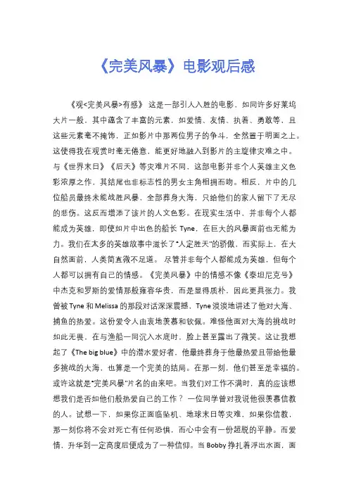 《完美风暴》电影观后感