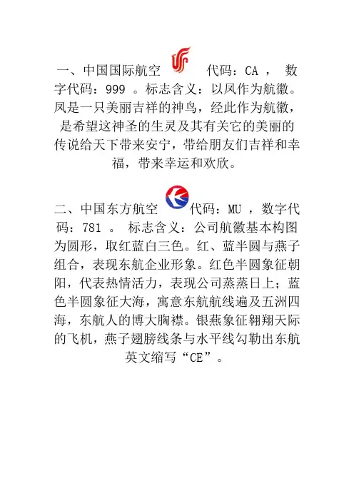 各航空公司的标志