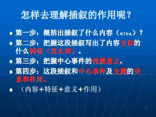 记叙顺序-插叙的作用PPT课件