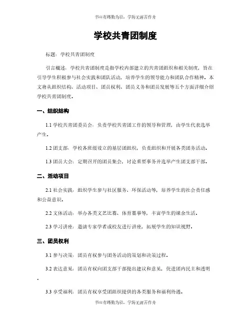 学校共青团制度