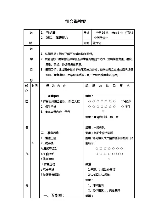 组合拳教案