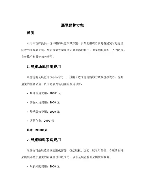 展览预算方案
