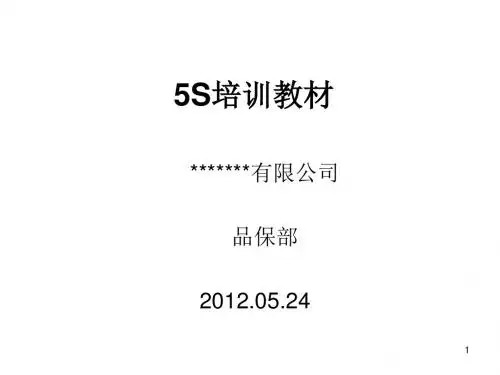 5S培训教材(经典)(1)