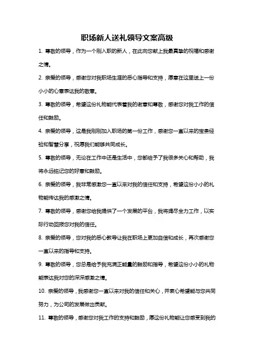 职场新人送礼领导文案高级