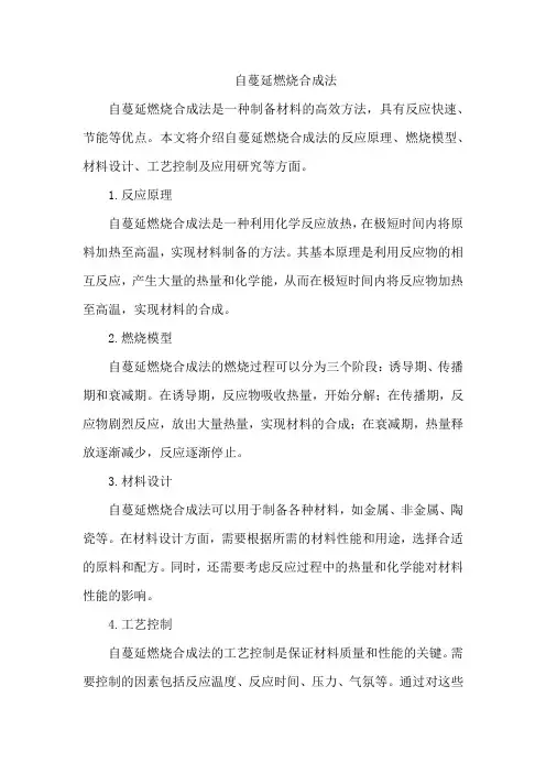 自蔓延燃烧合成法