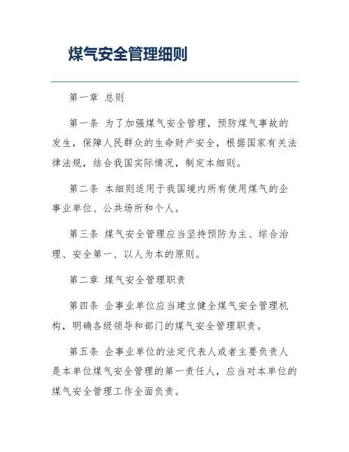 煤气安全管理细则