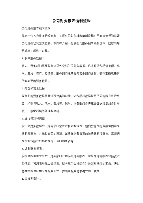 公司财务报表编制流程