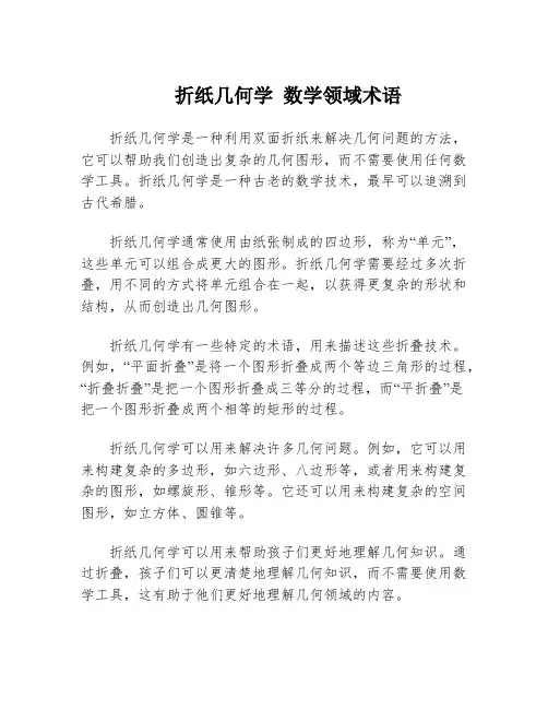 折纸几何学 数学领域术语