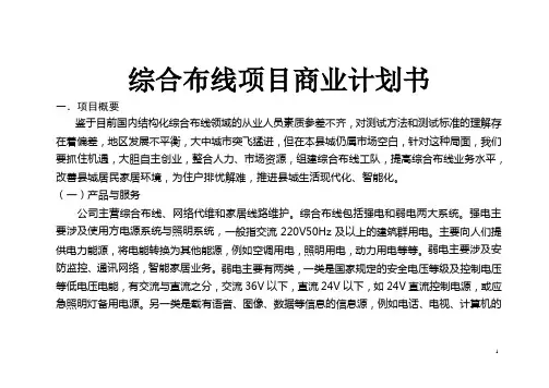 综合布线项目商业计划书