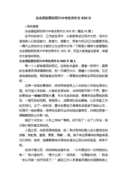 总会想起那张照片中考优秀作文800字