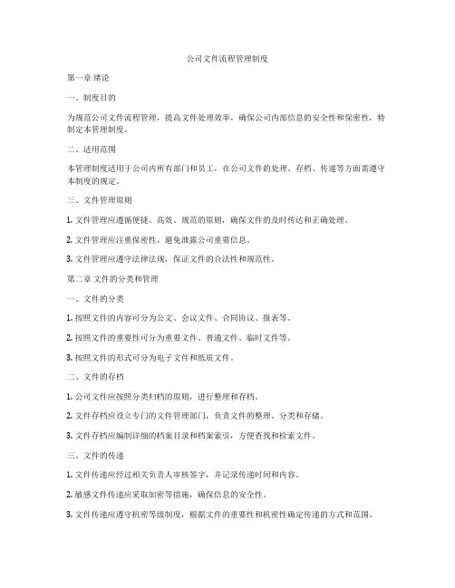 公司文件流程管理制度
