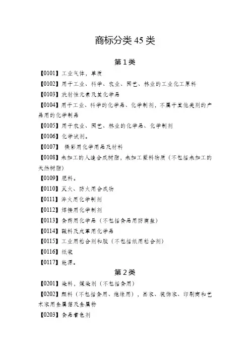 商标分类45类