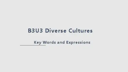 Unit+3+Diverse+Cultures+单词讲解课件-人教版(2019)必修第三册+