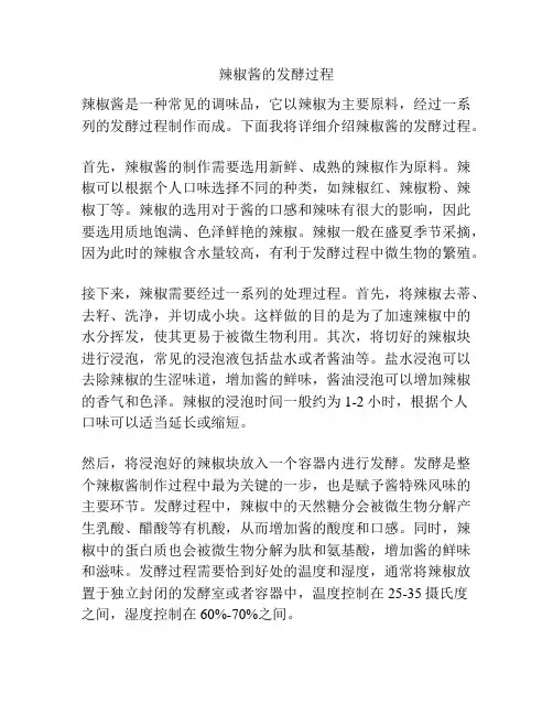 辣椒酱的发酵过程