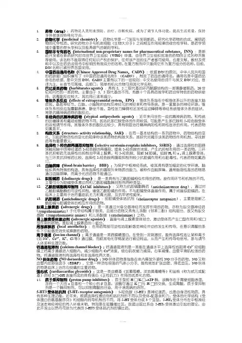 药物化学名词解释