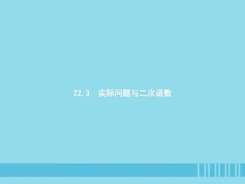 九年级数学上册 第二十二章 二次函数 22.3 实际问题与