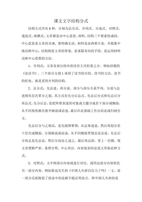 课文文字结构分式