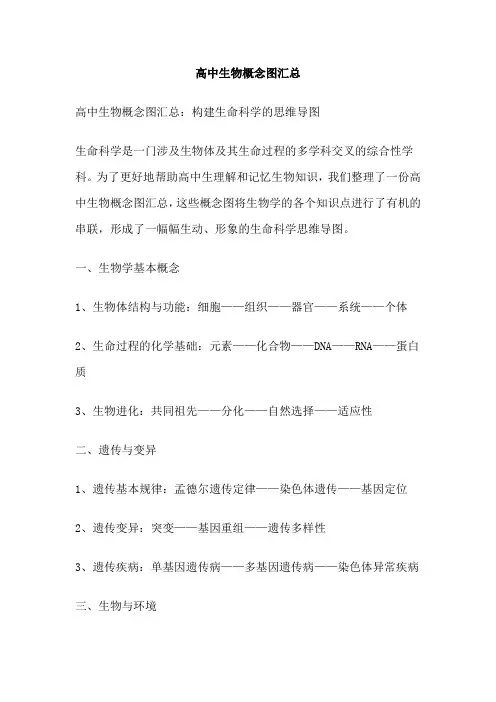 高中生物概念图汇总