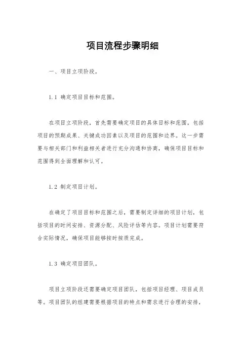 项目流程步骤明细