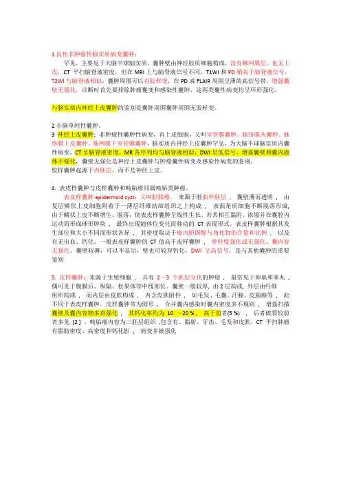 良性非肿瘤性脑实质病变囊肿