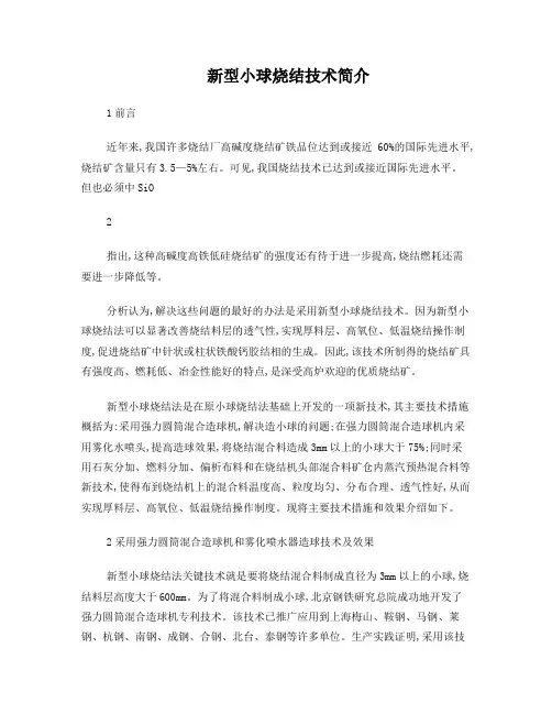 新型小球烧结技术简介